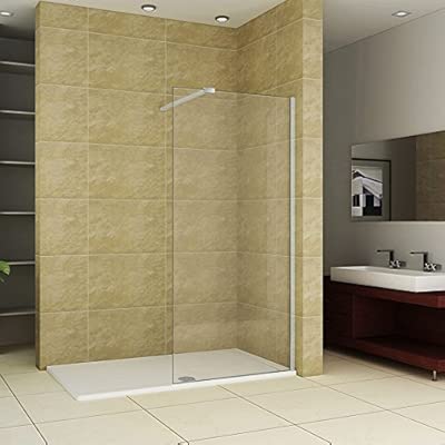 1700 X 800 Mm Walk In Shower Enclosure Stone Tray Waste Amazon