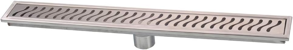 WYMNAME 304 Stainless Steel Linear Shower Drain Channel, Rectangle Lengthen Removal Grate Large-Displacement Drainage grates-L:60xW:7.5cm