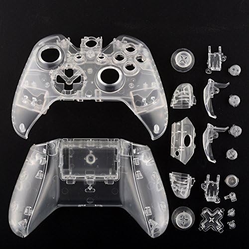 Haihuic Transparent Clear Full Housing Shell Replacement Cover Kit with Buttons for Microsoft Xbox ONE Replacement