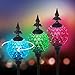 Solario Crackle Ball Solar Lights with Spinning Ball & Decorative Copper Top | Heavy Duty Stainless Steel Stakes | Color Changing Stake Lamps | Accent Lighting for Garden/ Yard/ Driveway (3 Pack)
