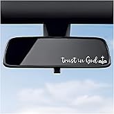 DXNQ 2 PCS Trust in God Rearview Mirror Decals, Automotive Vinyl Rear View Mirror Decorative Stickers, Waterproof Trust in God Stickers for Car Truck Laptop, Car Accessories (White,Style 2)