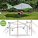 Naturehike Lightweight Camping Tarp Shelter Beach Tent Sun Shade Awning Canopy with Tarp Poles, Portable Waterproof Sun-proof 204.7x181/157.5x137.8 for Hiking Fishing Picnic (Green&Grey-L)