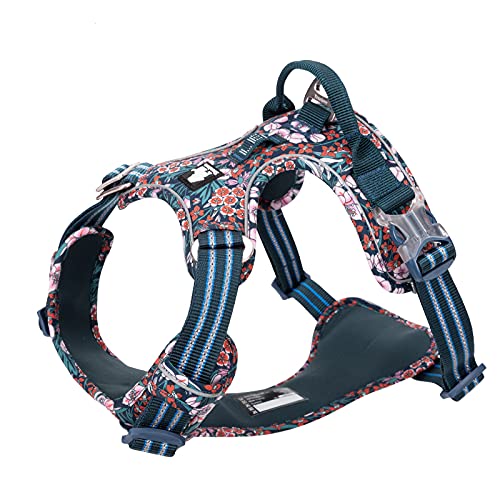 WINHYEPET True Love No-Pull Dog Harness, Cotton Fabric Breathable and Reflective Soft, Adjustbale for Running Walking, Suitable Small Medium Large Cats Dogs TLH5655(Navy Blazer, S)