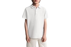 Haloumoning Boys Short Sleeve Pique Polo Shirt School Uniform Shirts for Kids 5-14 Years