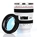 Mango Spot Best Camera Lens Thermos Stainless Steel Cup/ Mug for Coffee or Tea, White with Clear Glass Lid