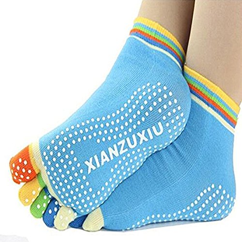 women cotton sock antislip fitness colorful sports / yoga /gym / sports / pilates / exercise / dance / socks (random color)