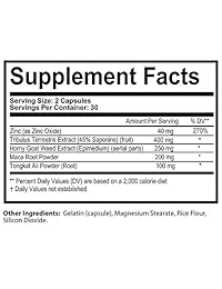 Testosterone Booster for Men - Aumenta naturalmente la resistencia y la libido - Resistencia y fuerza -...