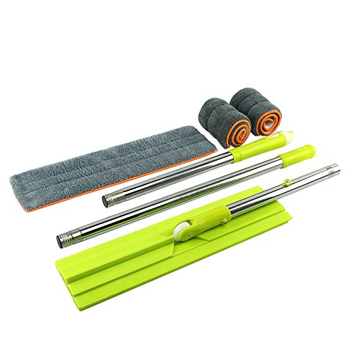 EGOFLEX Microfiber Floor Mop, Duster 16.5" Flat Frame with Stainless Steel Handle for Wet and Dry Mopping on All Surface and Hardwood Laminate Floor (3 Reusable Mop Pads) - Thumbnail 5
