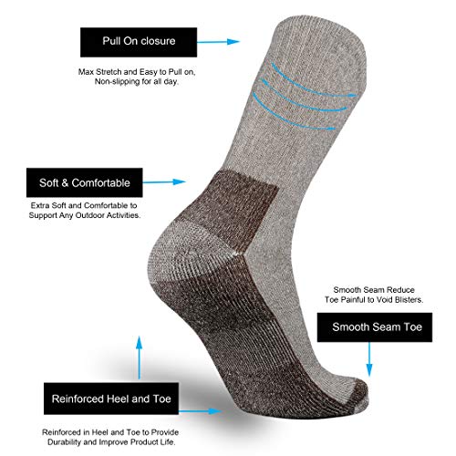 Ortis Merino Wool Moisture Wicking Outdoor Hiking Cushion Crew Socks