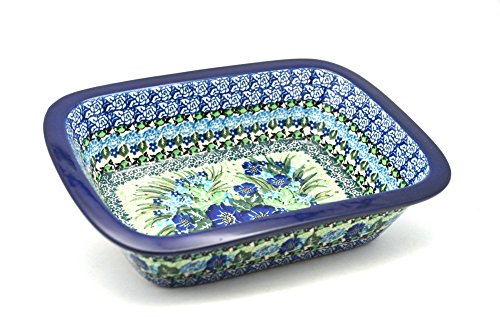 Click Here to See More Images Polish Pottery Baker - Rectangular with Grip Lip - Unikat Signature U4629