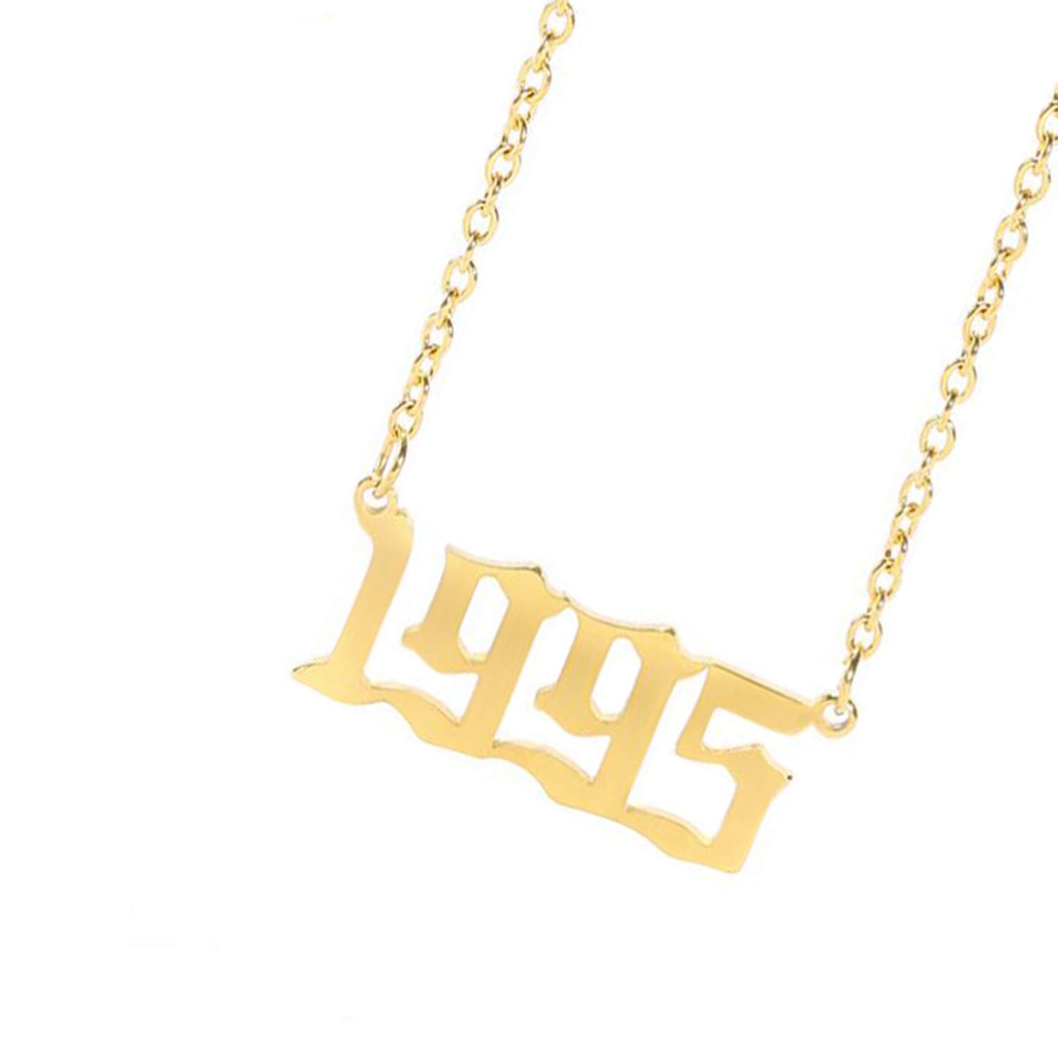 Birth Year Pendant Necklace,Gold Plated Necklace Personalized Women and Girls Birthday Gift Jewelry (1995)