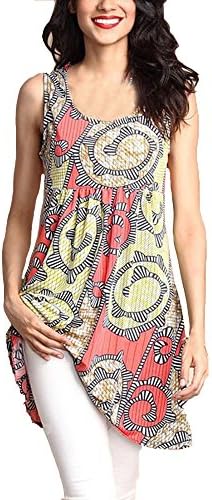 💋💋Womens Shirts Print Irregular Sleeveless Casual Tunic Tops Blouse T-Shirt for Ladies Teen Girls