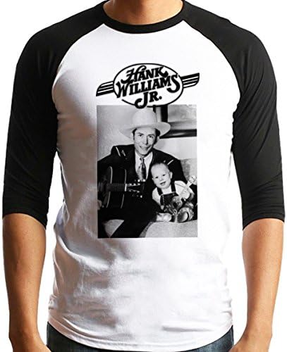 Youandsong1999 Singer And Songwriter Collection Hank Williams Jr 3/4 sleeve T Shirt X-Large White
