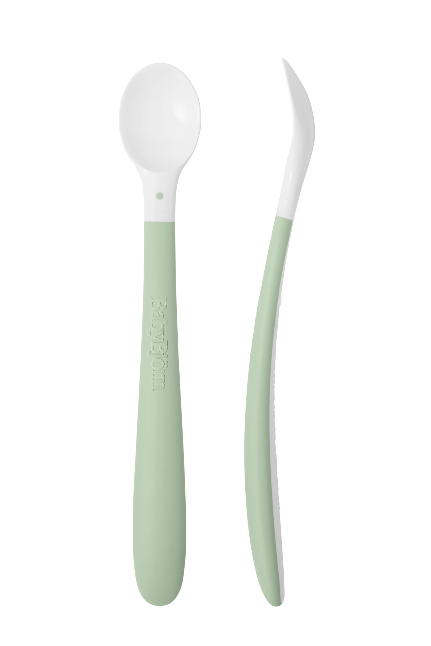 BabyBjörn Feeding Spoon, 2-Pack, Powder Green