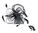 Ladies Night Fascinator Hat with Headband Flowers and Feathers for Adults Women Teens (Black)