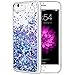 iPhone 6/6S/7/8 Case, Caka iPhone 6S Glitter Case [Tempered Glass Screen Protector] Bling Flowing Floating Luxury Glitter Sparkle TPU Bumper Liquid Case for iPhone 6/6S/7/8 (4.7