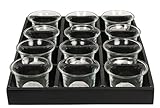Hosley Set of 12 Clear Glass Oyster Tea Light Holders 2.5 Inch Diameter. Ideal Gift for Spa Aromatherapy Weddings Tealights Votive Candle Gardens O4