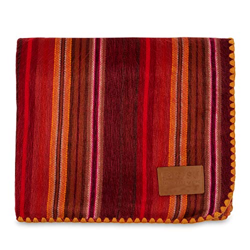 QISU Alpaca Wool Blanket Throw Large, Beautiful, Warm, Variegated 85 x 65 inches Ultra