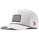 Branded Bills Vintage Old Glory PVC Curved 5 Panel Rope Hat, Fits 7-7 7/8, Adjustable Snapback | Lightweight, Comfort Stretch