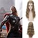 OYSRONG Men Long Curly Wavy Cosplay Heat Resistant Fibre Halloween Wig