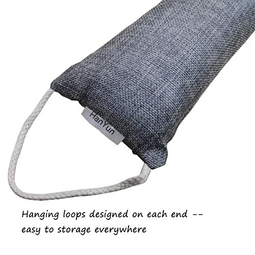 HanYun Door Draft Stopper, (36\'\' x 3\'\', 4.9lb) Heavy Duty Activated Bamboo Charcoal Under Door Draft Blocker Snake Noise Proof Weather Air Blocker Grey