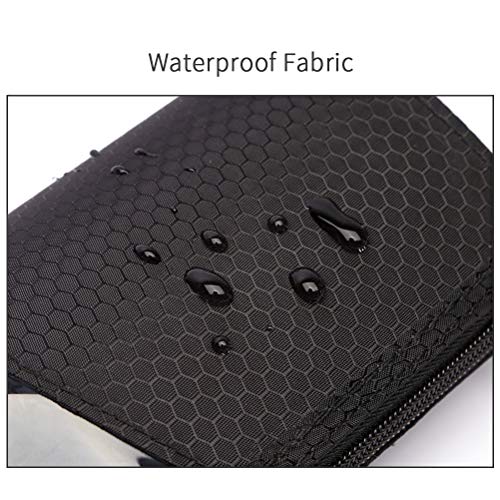 HaloVa Cosmetic Bag, Toiletry Bag, Makeup Brush Holder, Travel Brushes Cup Case, Artist Pencil Pen Case Dust-proof Storage Pouch, Black, Transparent