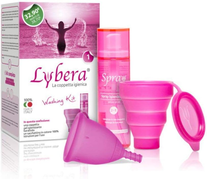 Lybera Menstrual Cup with Hygienic Kit, Made in Italy, Soft Menstrual Cup, Safe, Medical Silicone, Eco-Friendly, Comfortable