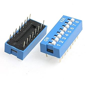 10 Pcs 2.54mm Pitch 8 Positions 16 Pin Blue DIP Switch 8P ... wiring a dip switch 