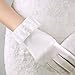 Elinadress Women's Wrist Length Bridal Gloves With Pearls For Wedding Dress Finger Gloves Ivory