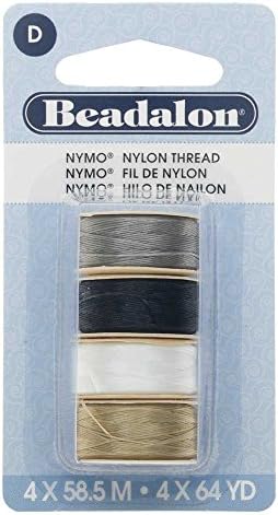 Nymo Nylon Bead Thread Variety Pack, Size D/0.30mm/.012", Four 64-Yard Spools, Earth Tones