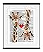 Giraffe Love, Vintage Dictionary Art Print Reproduction Contemporary Wall Art For Home Decor, Modern Boho Art Print Poster, Country Farmhouse Wall Decor 11x14 Inches, Unframed