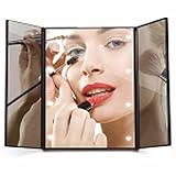 Travel Mirror LuckyFine Tri-Fold Lighted Led Mirror / Lighted Travel Mirror / Vanity Mirror / Lighted Makeup Mirror / Pocket Mirror / Compact Mirror/3 Way Mirror With LED