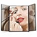 Travel Mirror LuckyFine Tri-Fold Lighted Led Mirror / Lighted Travel Mirror / Vanity Mirror / Lighted Makeup Mirror / Pocket Mirror / Compact Mirror/3 Way Mirror With LED