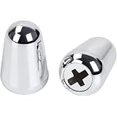 Banworks 3 Way Guitar Switch Cap 5 Way Pickup Selector Switch Cap | 3.5mm/4.9mm Switch Knob for Fender/Squier Strat ST Tele Electric Guitars Pack of 2 JT/DWQM-05 Chrome