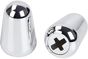Banworks 3 Way Guitar Switch Cap 5 Way Guitar Switch Tip for Fender/Squier Strat ST Tele Electric Guitars Pack of 2 JT/DWQM-05 Chrome