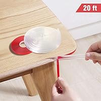 Transparent Corner Guards, 20 Feet Furniture Table Edge Protectors Soft Silicone Bumper Strip with Double-Sided Tape for Furniture Edge & Sharp Corners Baby Proofing