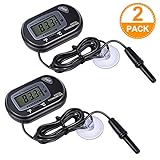 Digital Aquarium Thermometer, PetNLife 2 Pack LCD Digital Aquarium Hydrometers, Fish Tank Water Terrarium Temperature Thermometer (Batteries Included)
