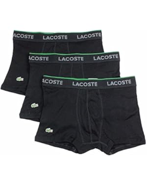 Lacoste Men's 3-Pc Essentials Black Cotton Boxers Trunks Underwear Sz: XXL