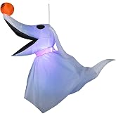 Gemmy Hanging Halloween Inflatable Zero with Blinking Lights, 3 ft Tall, Multi