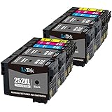 LxTeK Remanufactured Ink Cartridge Replacement Set For Epson 252 252XL High Yield (4 Black|2 Cyan|2 Magenta|2 Yellow) 10 Pack Compatible With Workforce WF-3620 WF-3630 WF-3640 WF-7620 WF-7610 WF-7110