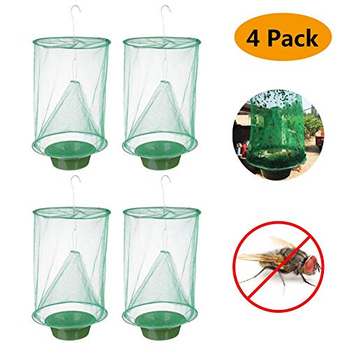 Meethome 2019 New Ranch Fly Trap Effective Trap Ever Made Fishing Apparatus with Food Bait Flay Catcher for Indoor or Outdoor Family Farms, Park, Restaurants(Green 4 Pack) - Thumbnail 7