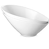 DOWAN 26 OZ Salad Bowls 2 Packs - 9.5" Large Serving Bowls - Angled Bowls for Salad, Pasta, Fruit, Macaroni, Taco, Sauces - S