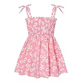 TOPUUTP Girls Floral Lace-up Bow Dress, Retro