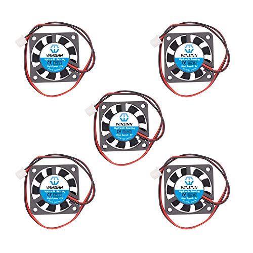 WINSINN 40mm Fan 5V Hydraulic Bearing Brushless 4010 40x10mm for Cooling PC North South Bridge Chip - High Speed (Pack of 5Pcs)