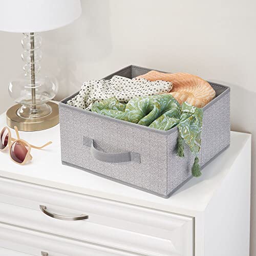 mDesign Soft Fabric Closet Organizer Box with Front Pull Handle for