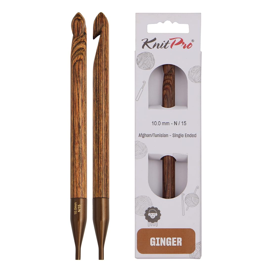 KnitPro Ginger Afghan/Tunisian Crochet Hook | 10.00mm