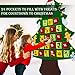 SK SUPKER Christmas Advent Calendar, Felt Christmas Tree with Pockets 24 Days for Kids Xmas Holidays Indoor Home Wooden Wall & Door Decoration