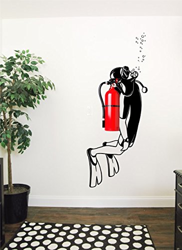 image for Hauz Decals Scuba Diving Handmade Wall Decal - Nautical Office Decor I