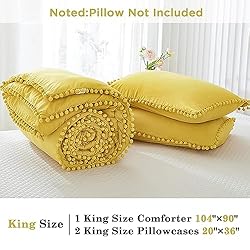 annadaif Mustard Yellow Comforter Set King