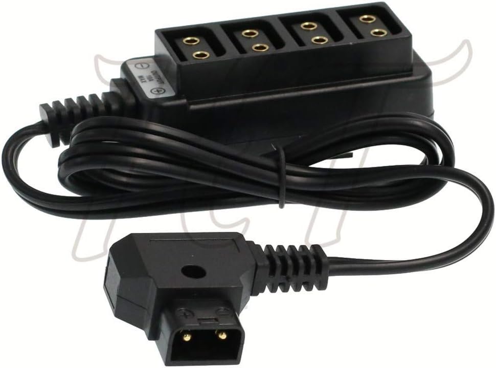 HT D-tap Power Splitter Box 4 Port 1x Male to 4x Female P-tap Adapter Cable 24in for V-Lock Gold Mount Battery - Image 4